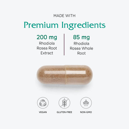 Vitanica Rhodiola Rosea Root Extract 200mg, – Promotes exercise performance: Rhodiola may help reduce perceived – Image 4