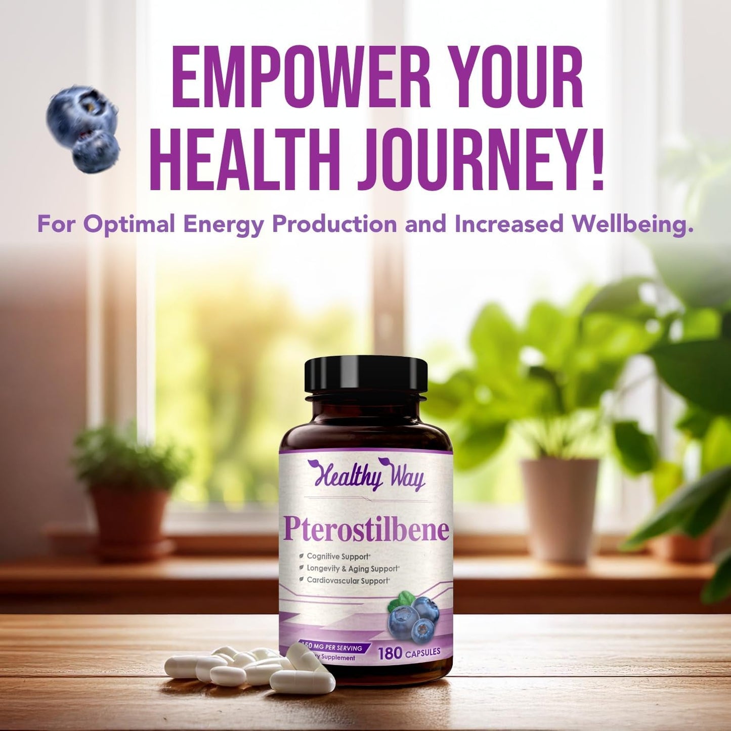 Pterostilbene 150mg Supplement – Antioxidant for Healthy Ageing & Immune Support - görsel 5
