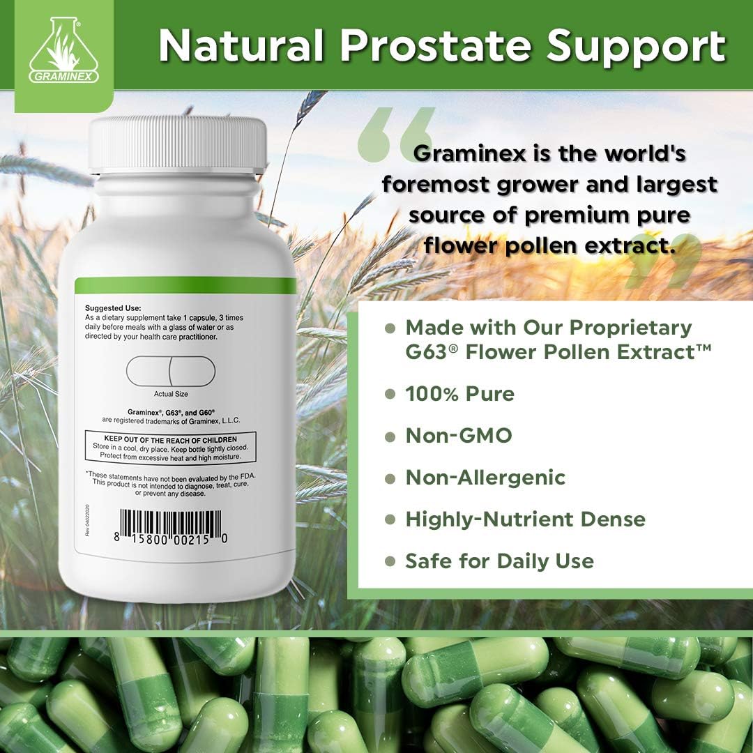 Graminex PollenAid Prostate Supplement - Rye Pollen Extract for Prostate & Urinary Health, 90 Vegetarian Capsules - görsel 4