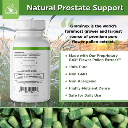 Graminex PollenAid Prostate Supplement - Rye Pollen Extract for Prostate & Urinary Health, 90 Vegetarian Capsules