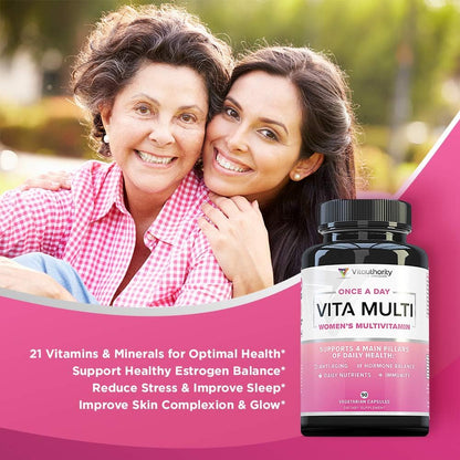 Vitauthority Multivitamin for Women – Daily Multi with DIM, Ashwagandha, and Hyaluronic Acid