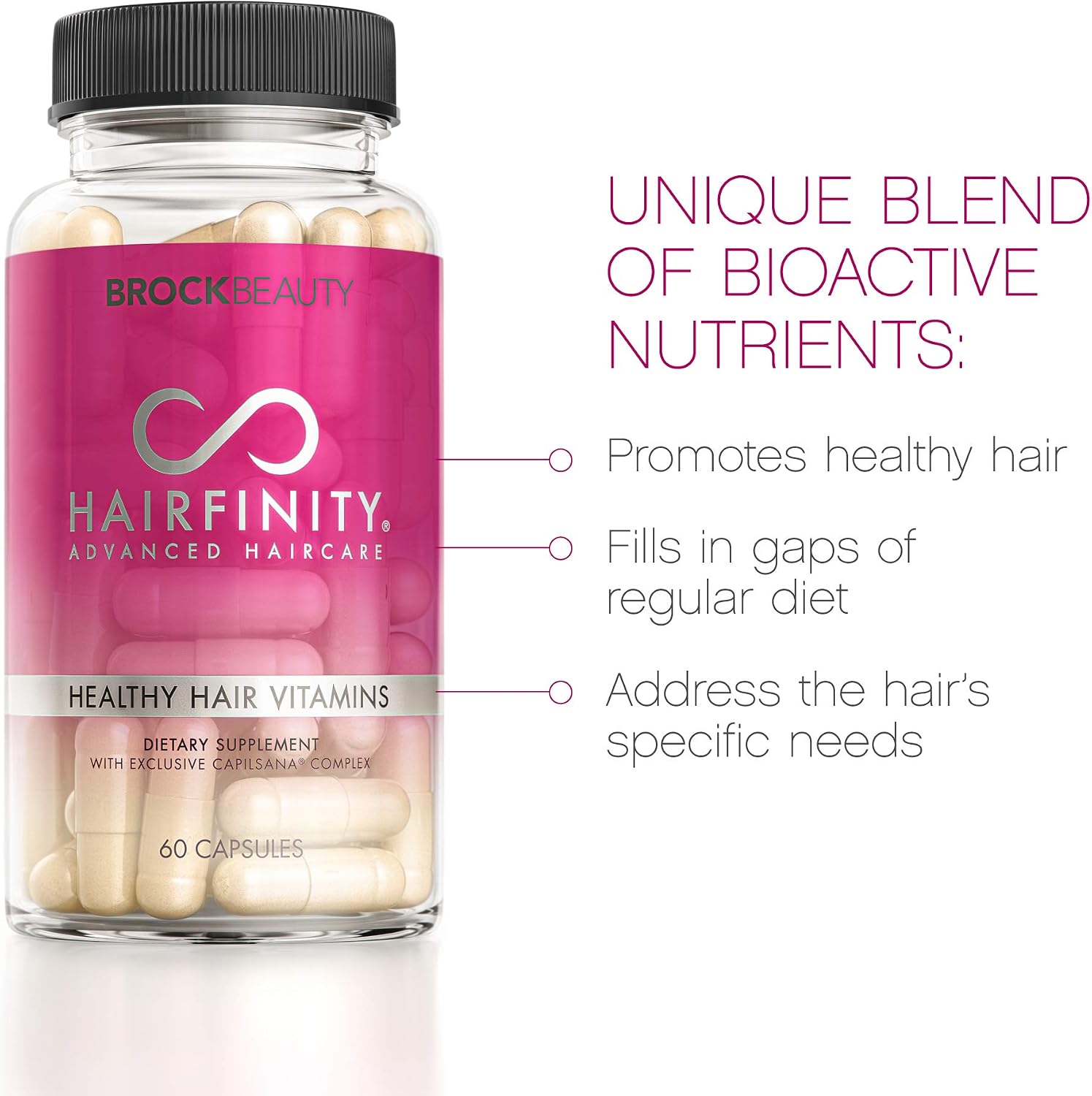 Hairfinity Hair Vitamins - Biotin, Amino Acids, and Capilsana Complex - Vegan - 60 Capsules - görsel 2