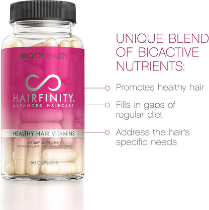 Hairfinity Hair Vitamins – Biotin, Amino Acids & Vitamin Supplement for Hair Growth Support (60 Veggie Capsules)