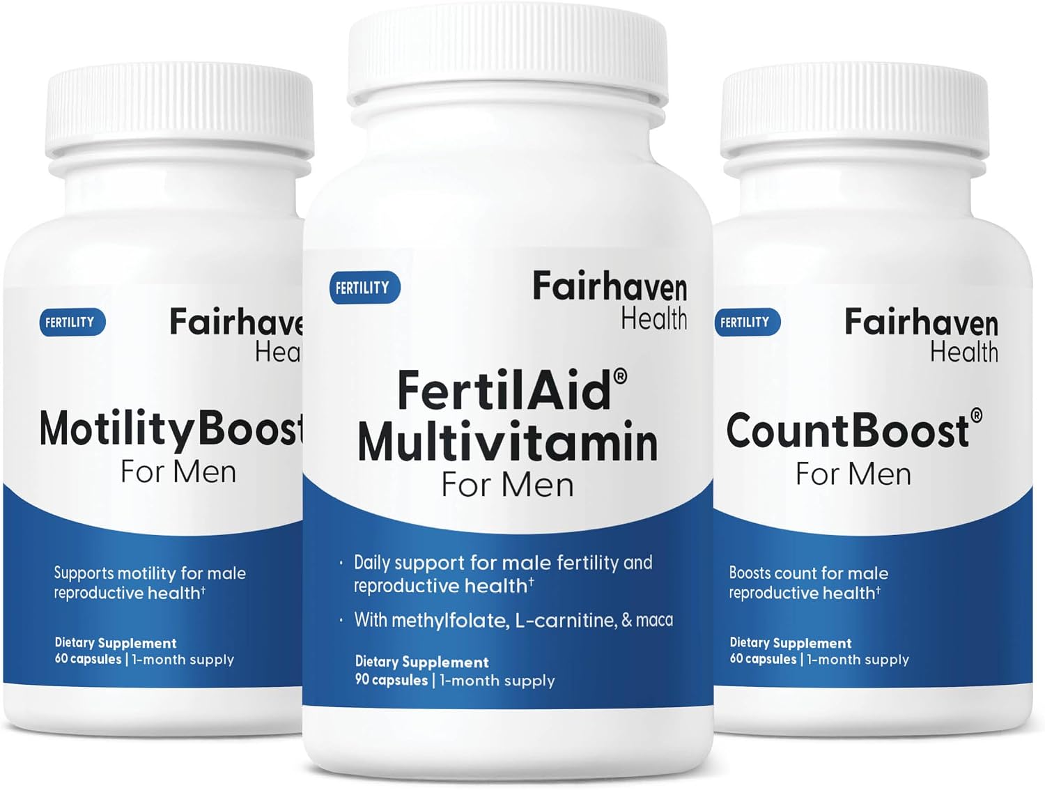 Fairhaven Health FertilAid for Men, MotilityBoost, and CountBoost Combo - görsel 1
