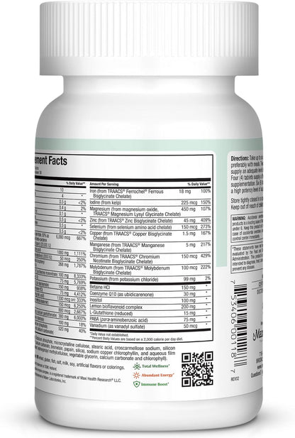 Maxi Health Supreme – High Potency Daily Multivitamin with Minerals, CoQ10 and Antioxidants for Men and Women (180 Tablets)