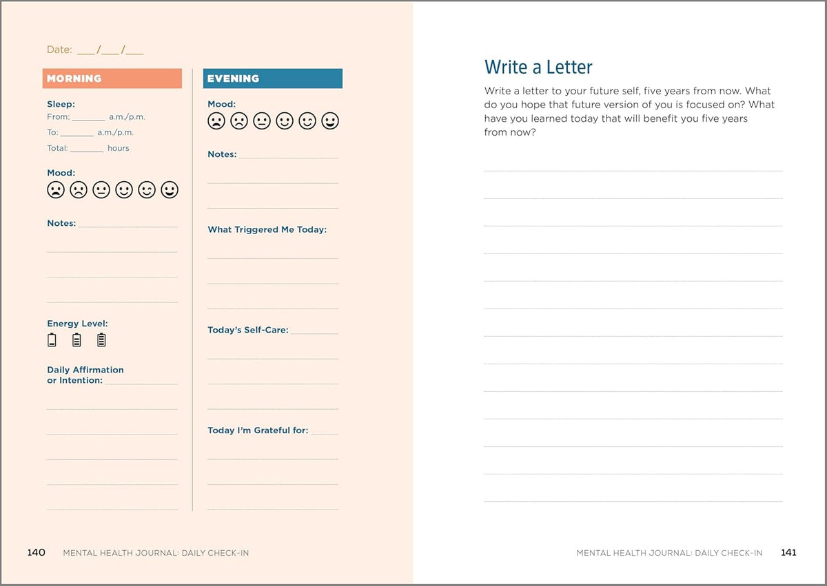 Mental Health Journal: Daily Check-In: 70 Days of Reflection Space to Track Your Moods, Intentions and Wellbeing - görsel 4