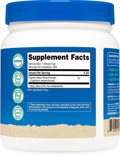 Nutricost Organic Maca Root Powder, 454g