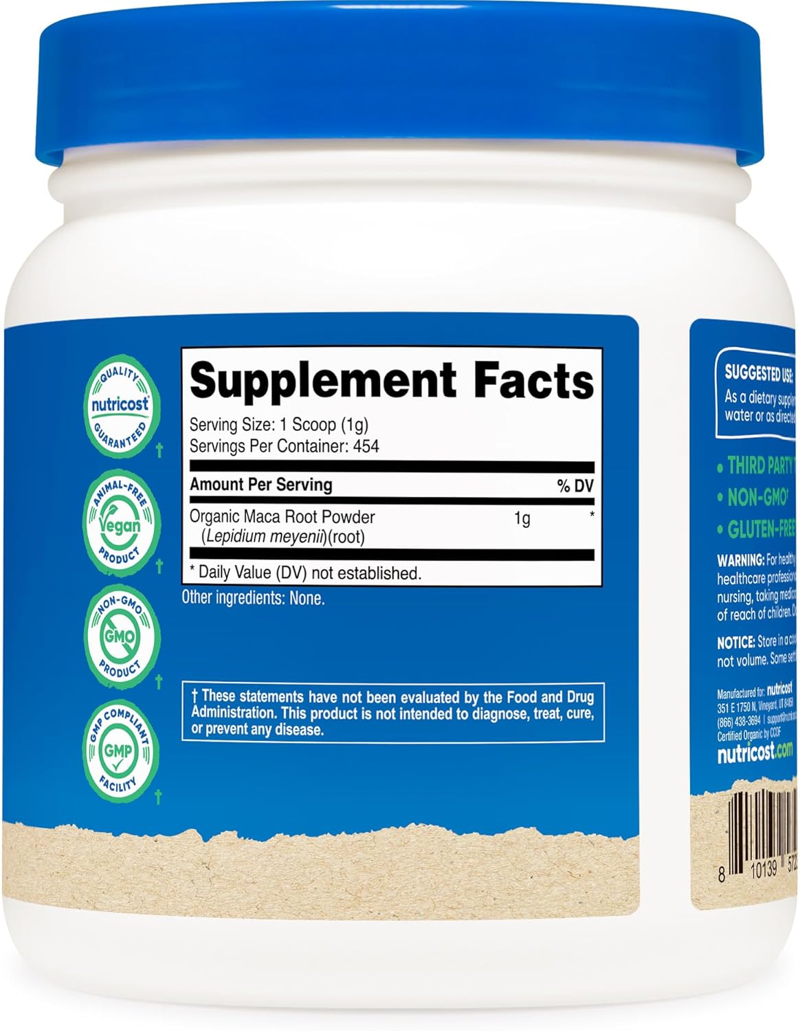 Nutricost Organic Maca Root Powder (454 g Each, 3 Pack) - görsel 4