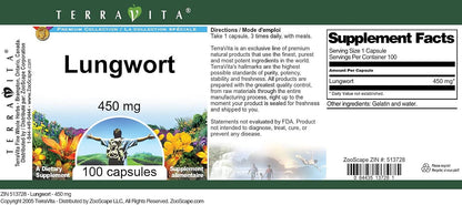 Lungwort - 450 mg (100 Capsules)
