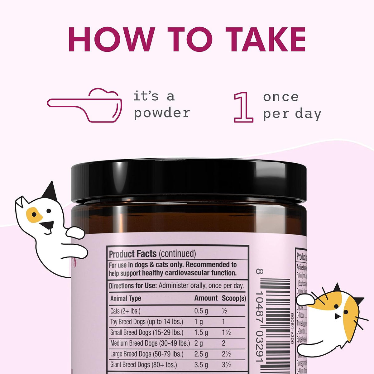 Bark & Whiskers Heart Health - Cardiovascular Support for Dogs & Cats - Taurine & L-Carnitine Powder - 3.17 oz (90 Scoops) - görsel 6