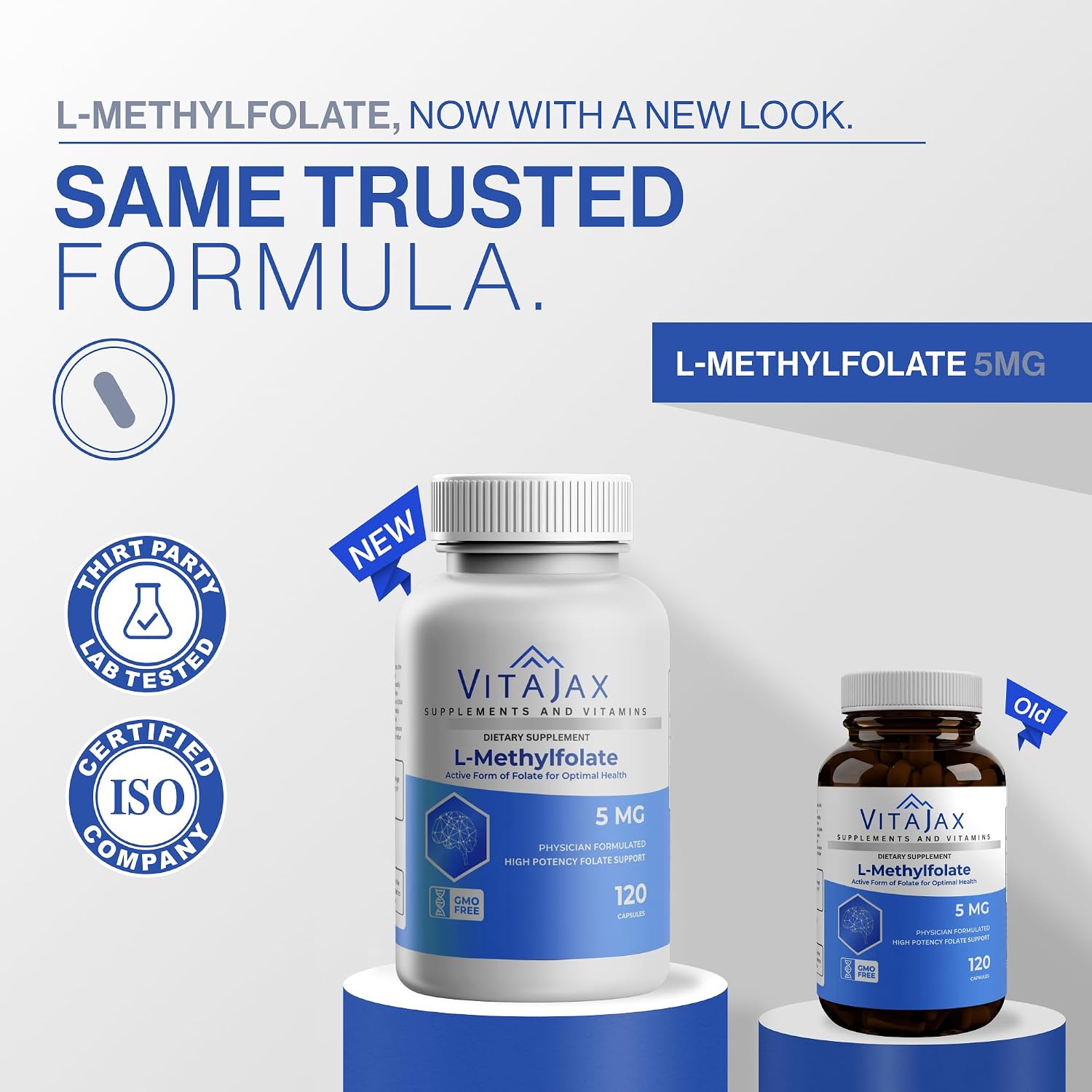 L-Methylfolate 5 mg - 120 Capsules - Active Folate Supplement - görsel 2