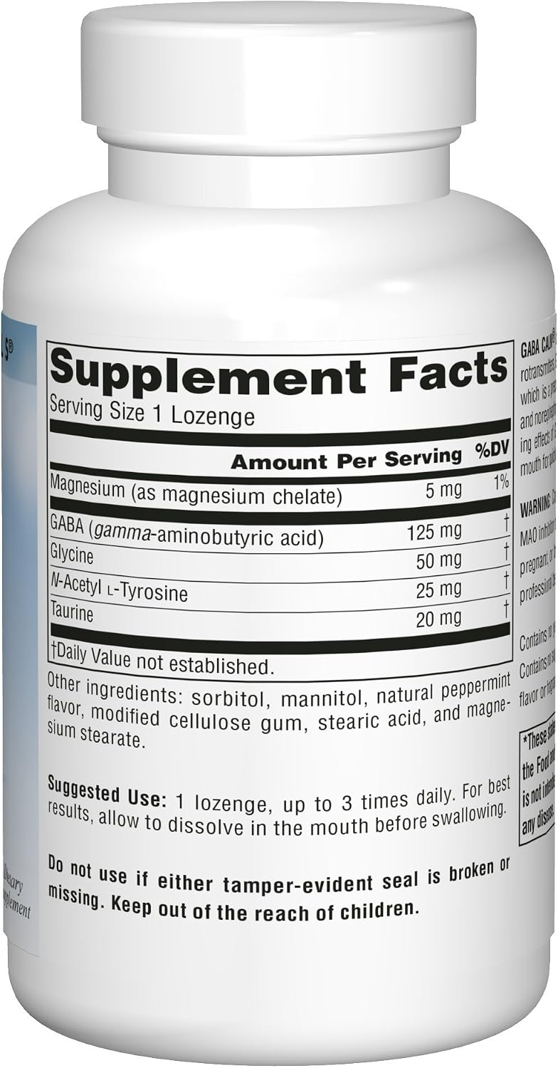 Source Naturals Serene Science, GABA Calm Quick Dissolving Peppermint Flavour - 120 Lozenges - görsel 4