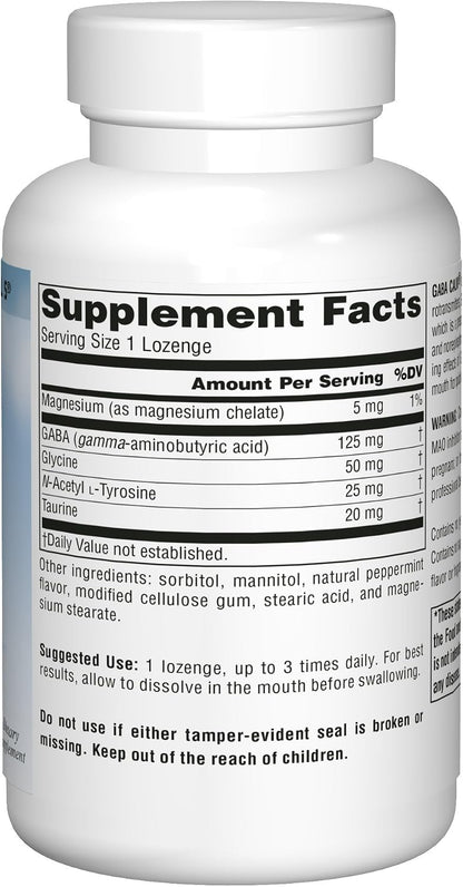 Source Naturals Serene Science, GABA Calm Quick Dissolving Peppermint Flavour - 120 Lozenges