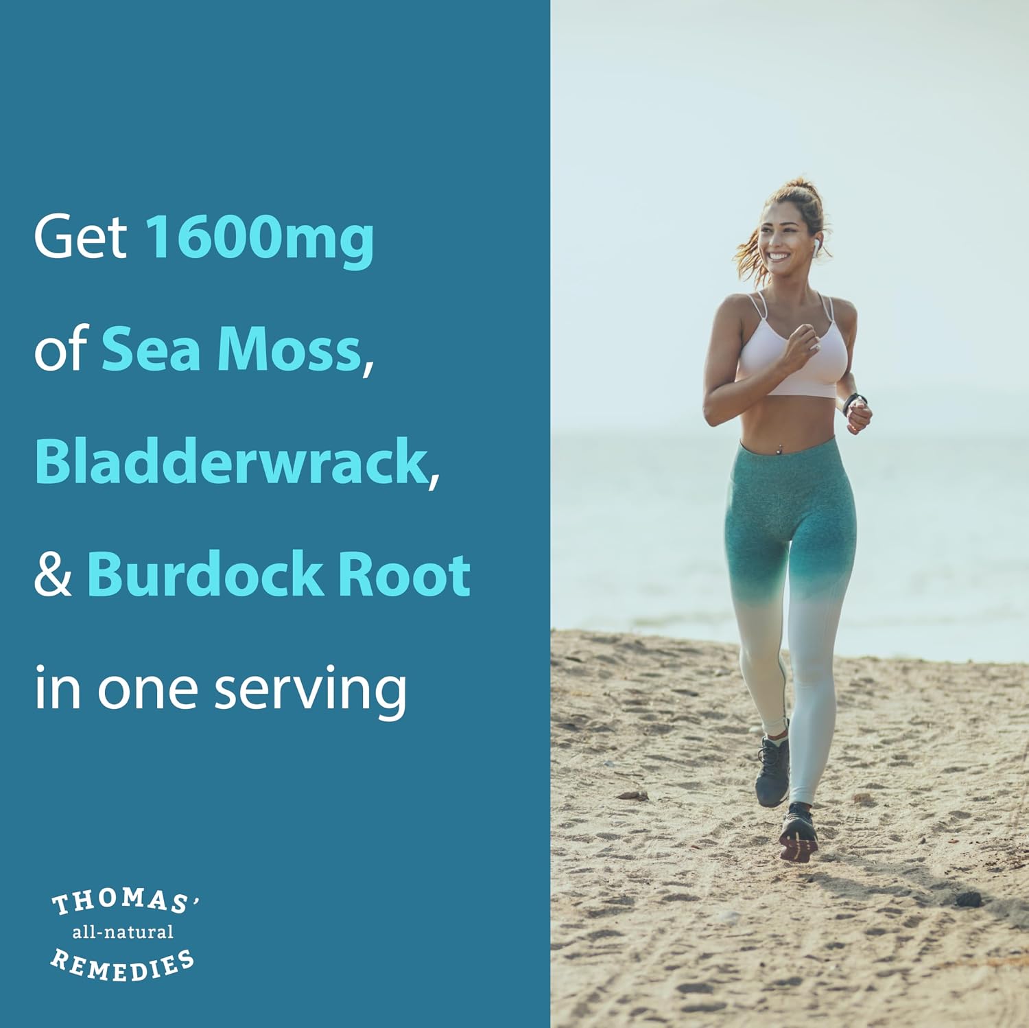 Thomas' all-natural Remedies Irish Sea Moss Capsules with Bladderwrack and Burdock Root - Organic Seamoss Capsules for Gut Health, Digestion, Energy and Immune Support (120 Capsules) - görsel 3