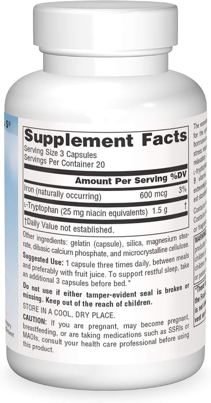 Source Naturals Serene Science L-Tryptophan 500 mg – 60 Capsules