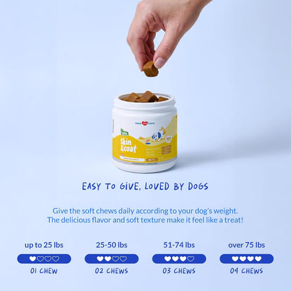 Omega 3 Fish Oil for Dogs - with Omega 3, 6, and 9, Vitamin E for Dog Moulting, Itchy, Dry Skin, Joint & Heart Support (Soft Chews)
