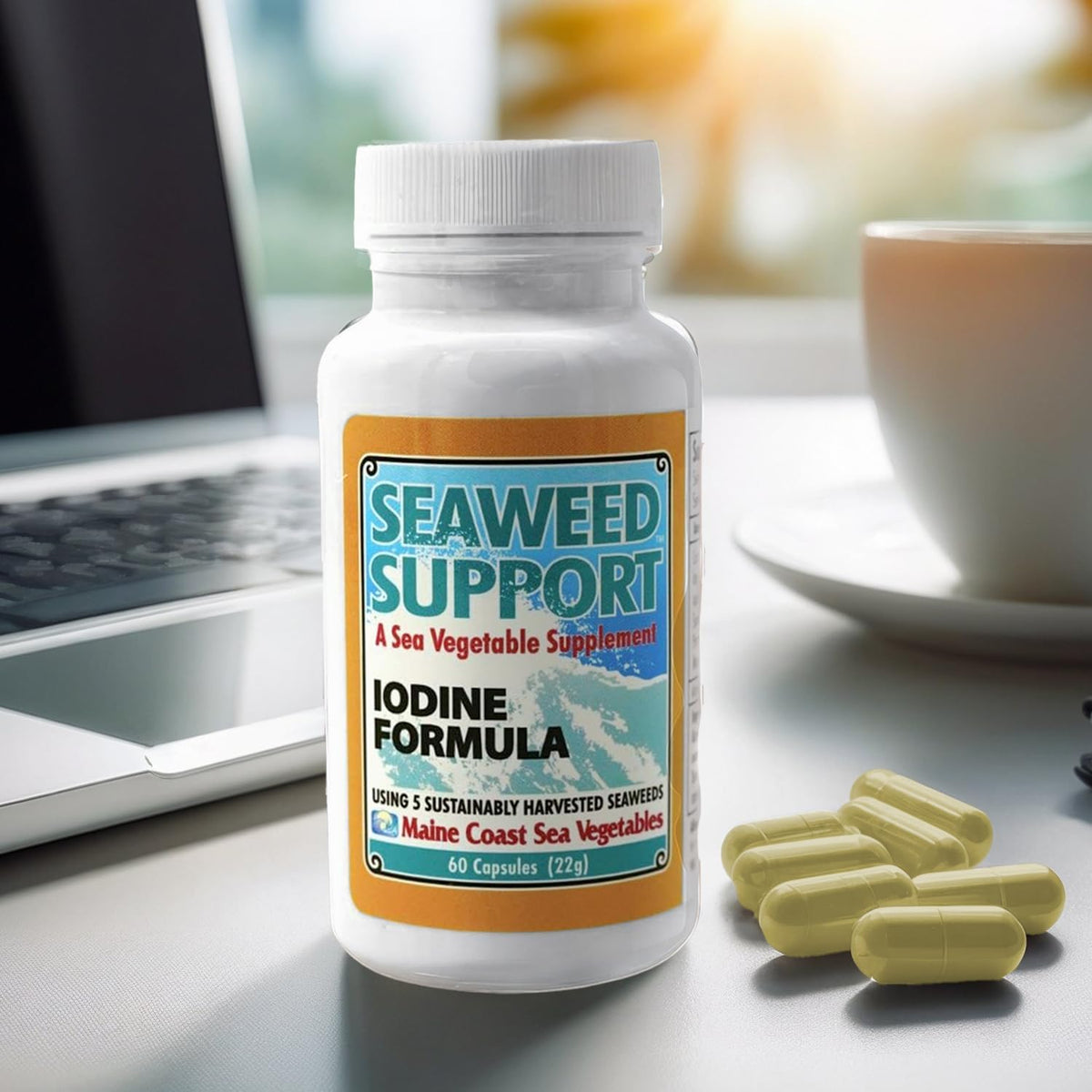 Maine Coast Sea Vegetables Seaweed Support Iodine Formula – Organic Seaweed Blend – 60 Capsules - görsel 5