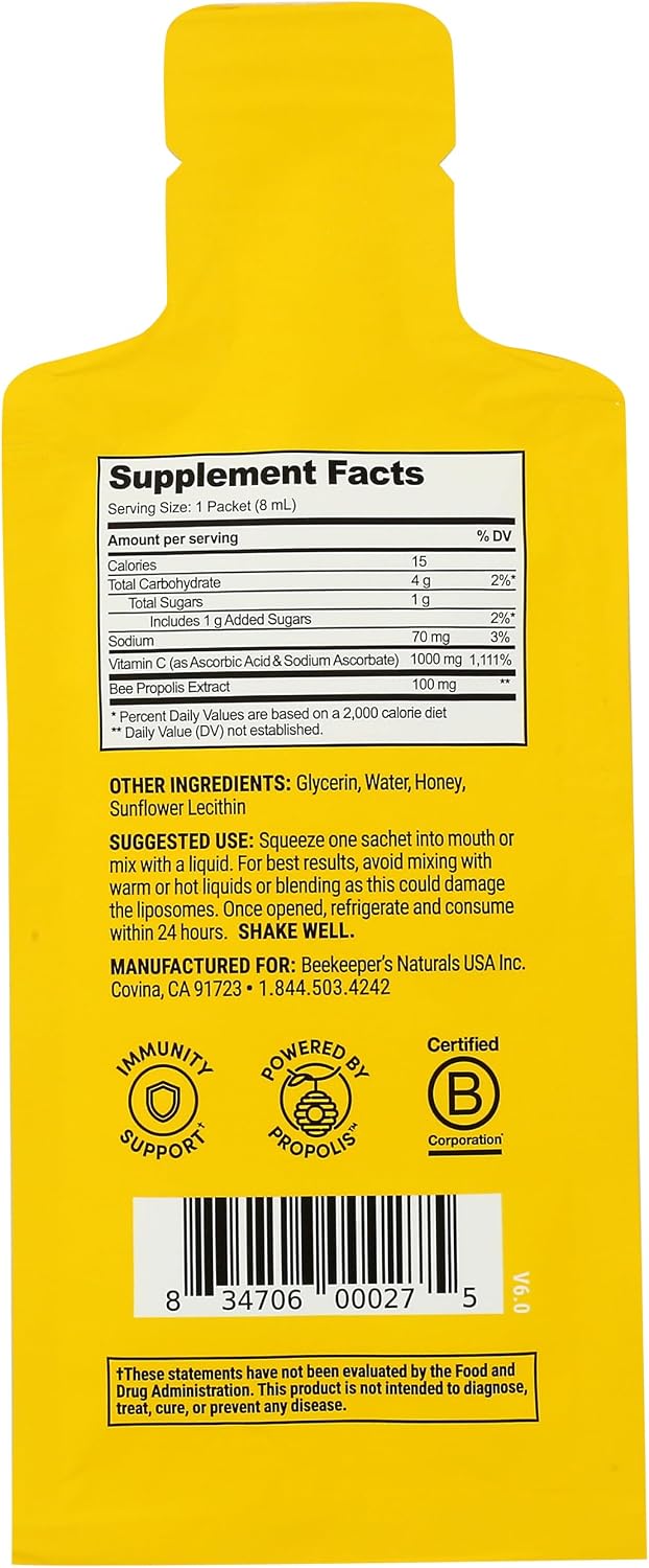 Beekeepers Naturals Propolis Liposomal with Vitamin C Single, 8 ml - görsel 2