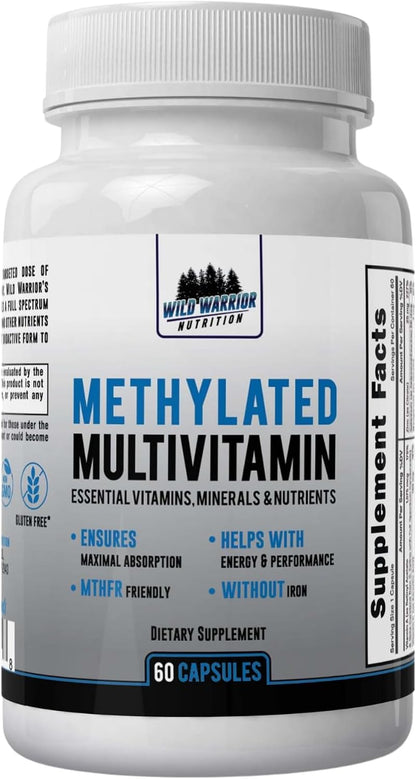 Daily Health Methylated Multivitamin – 27 Nutrients including CoQ10, Vitamins A, B6, B12, C, D3, E, K2, Choline, Zeaxanthin, L-Methylfolate – 60 Capsules (3 Pack)