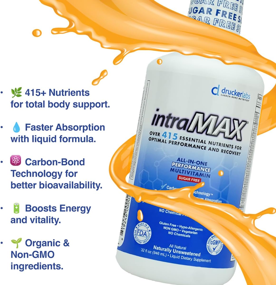 intraMAX Organic Sugar-Free All-in-One Performance Liquid Multivitamin - görsel 5