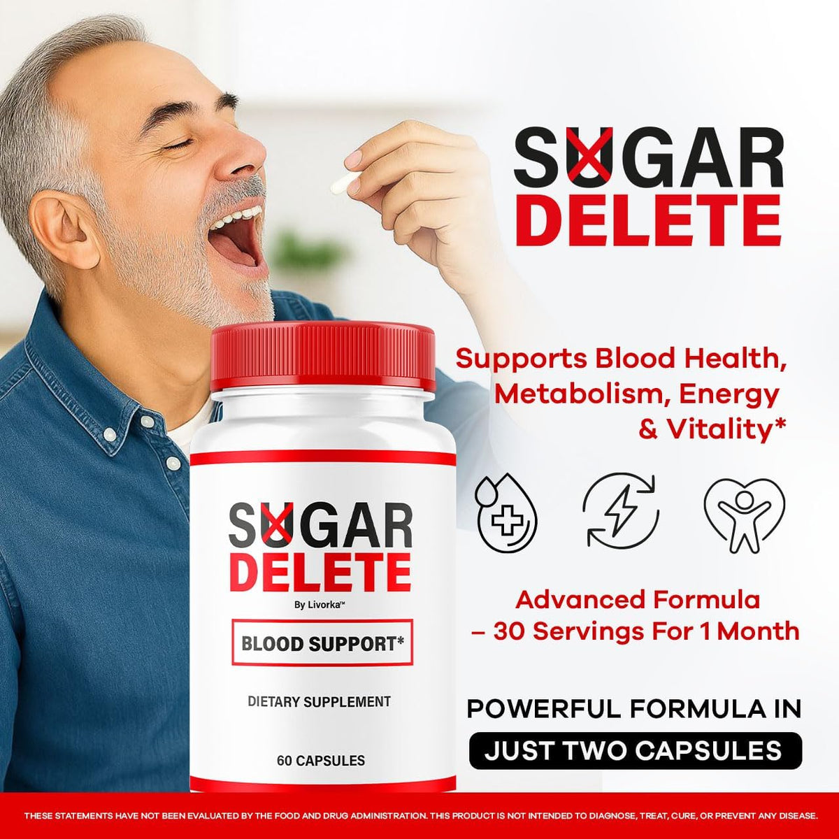 Sugar Delete Capsules – Premium All Natural Blood Sugar Support Food Supplement, 300 Capsules (5 Month Supply) - görsel 2