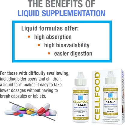 Cellfood SAM-e Liquid Formula+ - Mood, Joint & Liver Support - 30 ml (3-Pack)