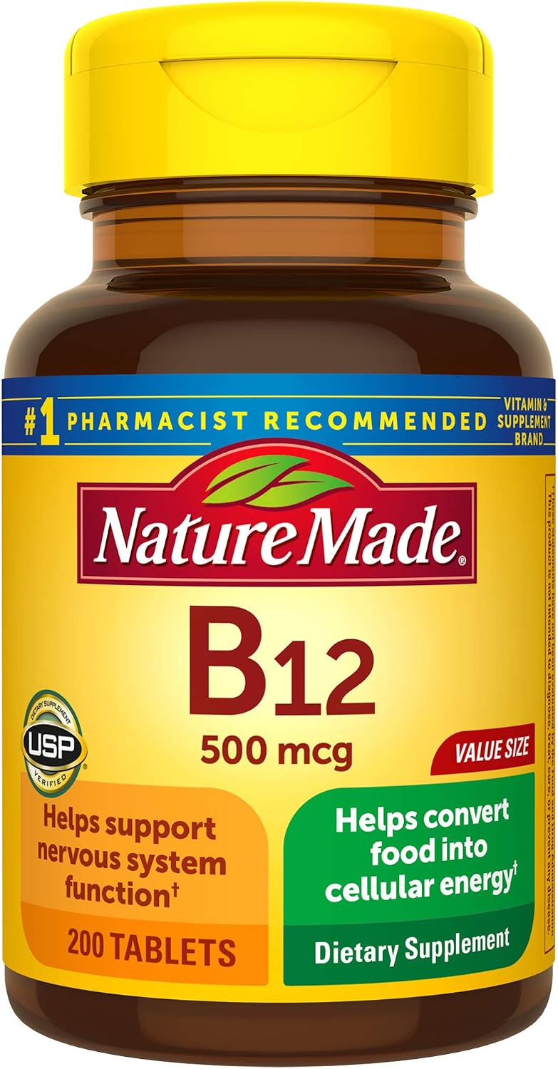 Nature Made Vitamin B12 500 mcg Tablets, 200 Tablets - görsel 1