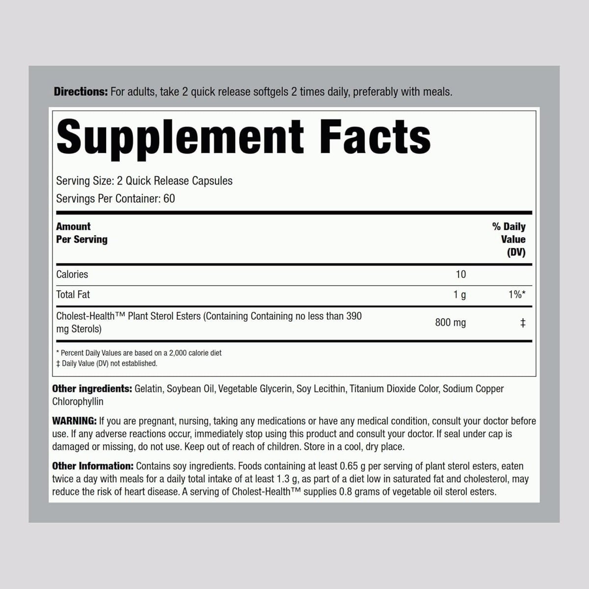 Piping Rock Plant Sterols – Cholesterol Health Supplement, 120 Softgels - görsel 2