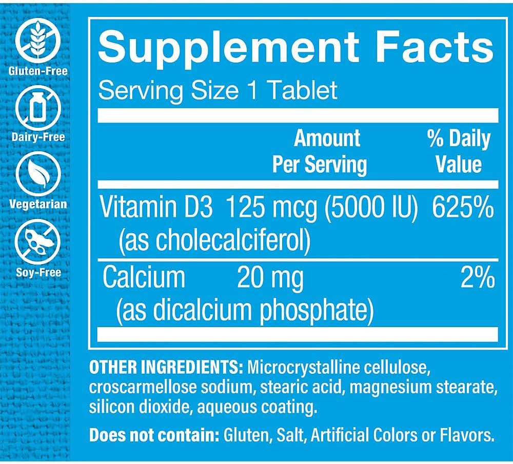 Vitamin D3 5000 IU Softgels – Bone, Immune & Cellular Health - görsel 2