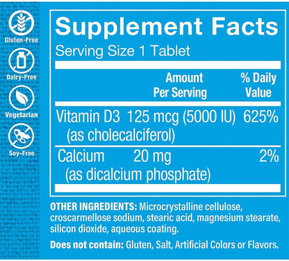 Vitamin D3 5000 IU Softgels – Bone, Immune & Cellular Health