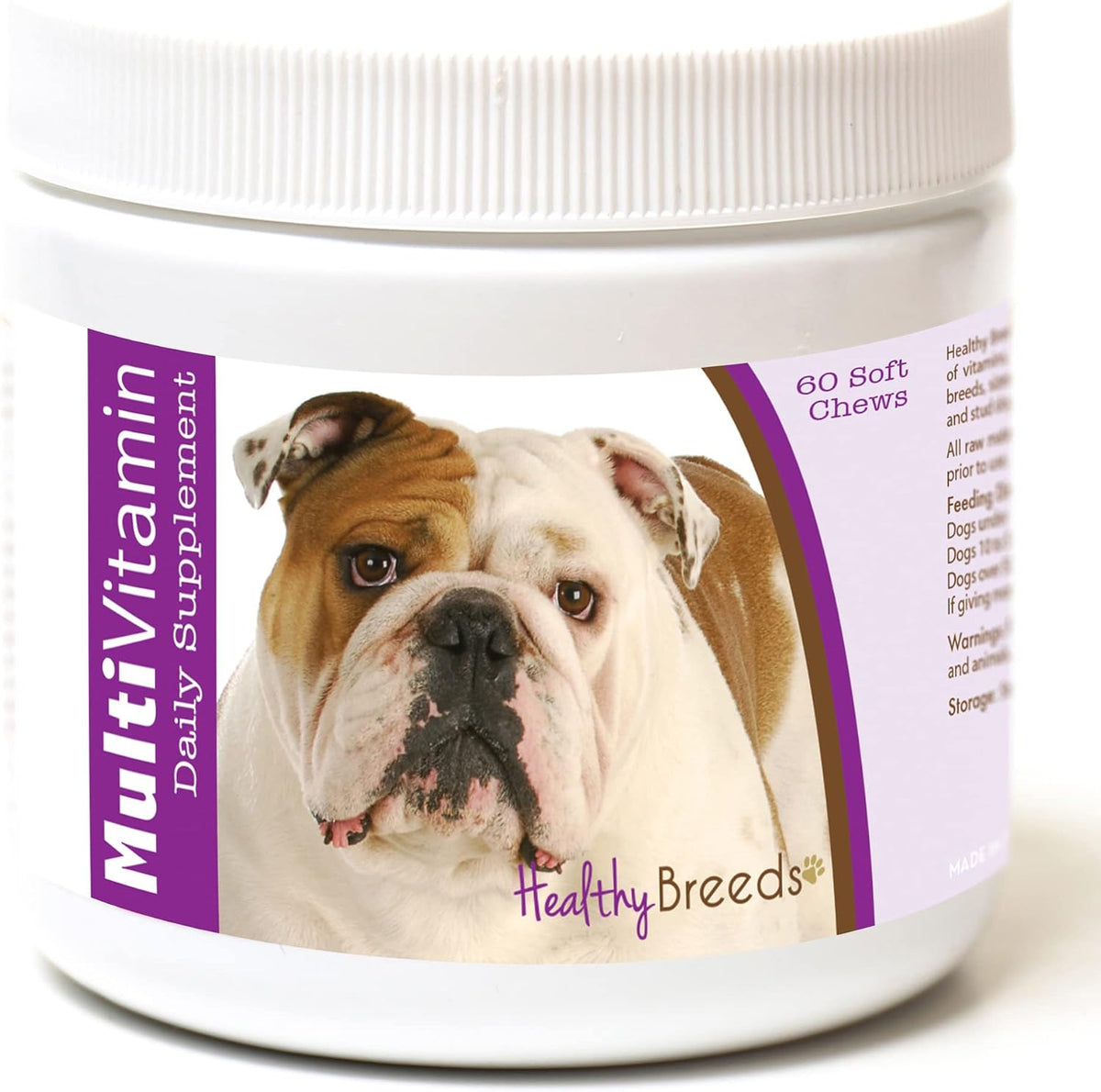 Healthy Breeds Bulldog Multivitamin Soft – Vitamins – Support immune function, vision and cellular energy – Image 1