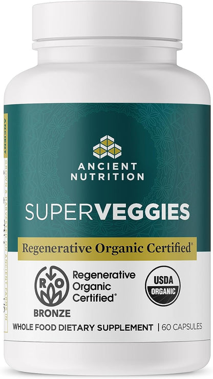 Ancient Nutrition Regenerative Organic Certified SuperFruits Capsules - Gut and Immune Support with Probiotics, 60 Capsules
