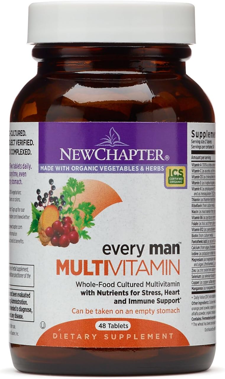 New Chapter Men's Multivitamin, Every Man - Fermented with Probiotics + Selenium + B Vitamins + Vitamin D3 - 48 tablets - görsel 1
