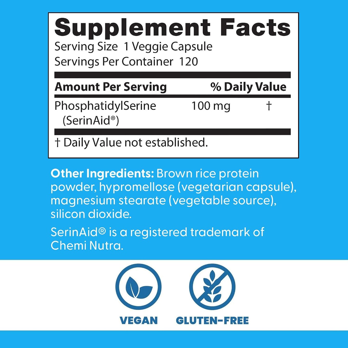 Doctor's Best Phosphatidylserine Supplement 100 mg - Phosphatidyl Serine Capsules for Memory & Cognitive Support, Gluten Free, Vegan - 120 Veg Caps - görsel 4