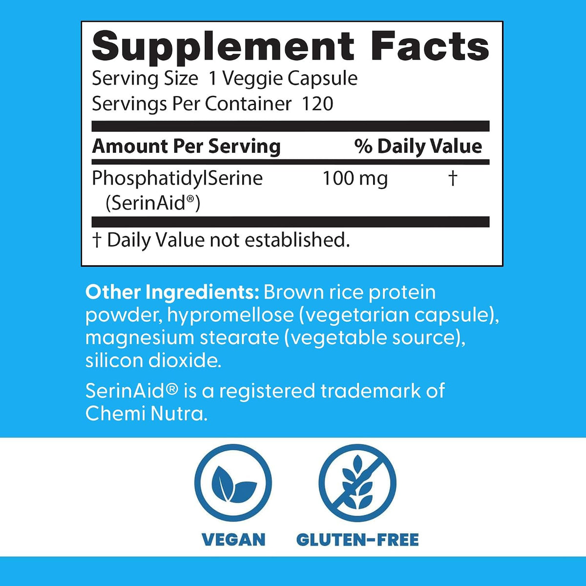 Doctor's Best Phosphatidylserine Supplement 100 mg - Phosphatidyl Serine Capsules for Memory & Cognitive Support, Gluten Free, Vegan - 120 Veg Caps - görsel 4