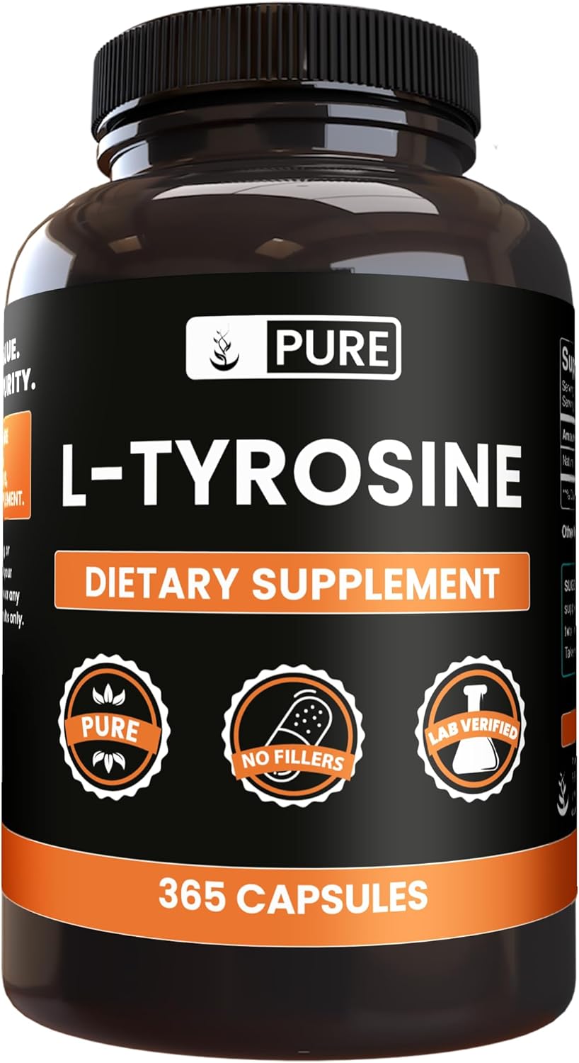 Pure Original Ingredients L-Tyrosine (365 Capsules) – No Additives, Pure Formula - görsel 1