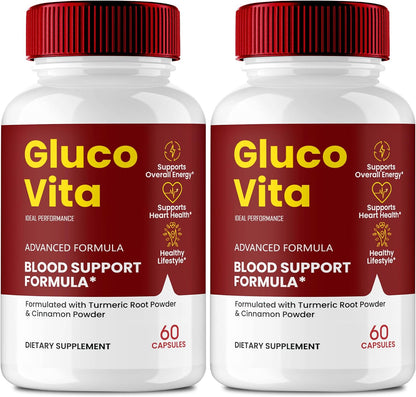 Gluco Vita Capsules - Maximum Strength All Natural Support Formula (2 Pack)