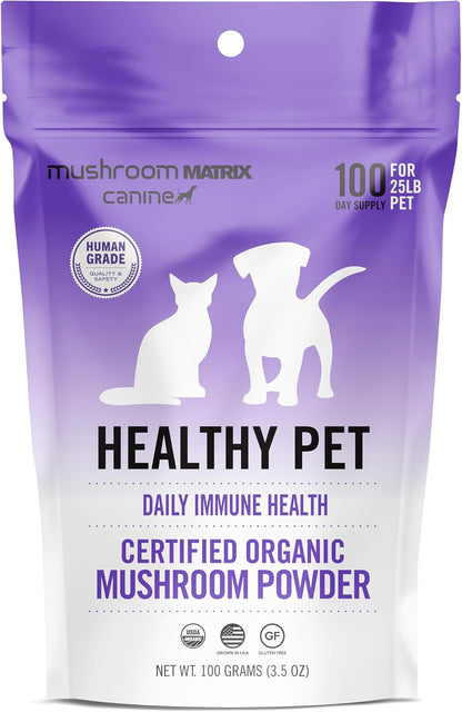 Mushroom Matrix Canine Organic Mushroom Powder – Daily Immune Support for Dogs and Cats (100g)
