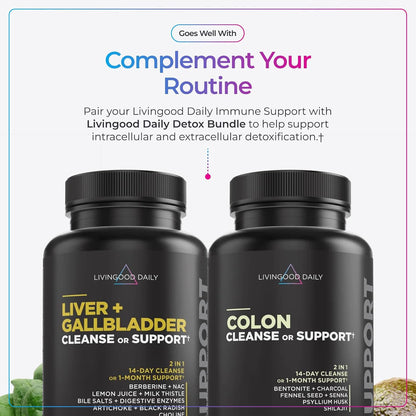 Livingood Daily Immune Support Supplement, – Gut & Digestive Balance: Formulated to encourage a healthy intestinal – Image 6