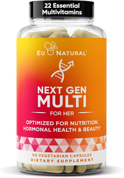 Eu Natural Next Gen Multivitamin for Women - 22 Optimised Vitamins - 60 Vegetarian Soft Capsules