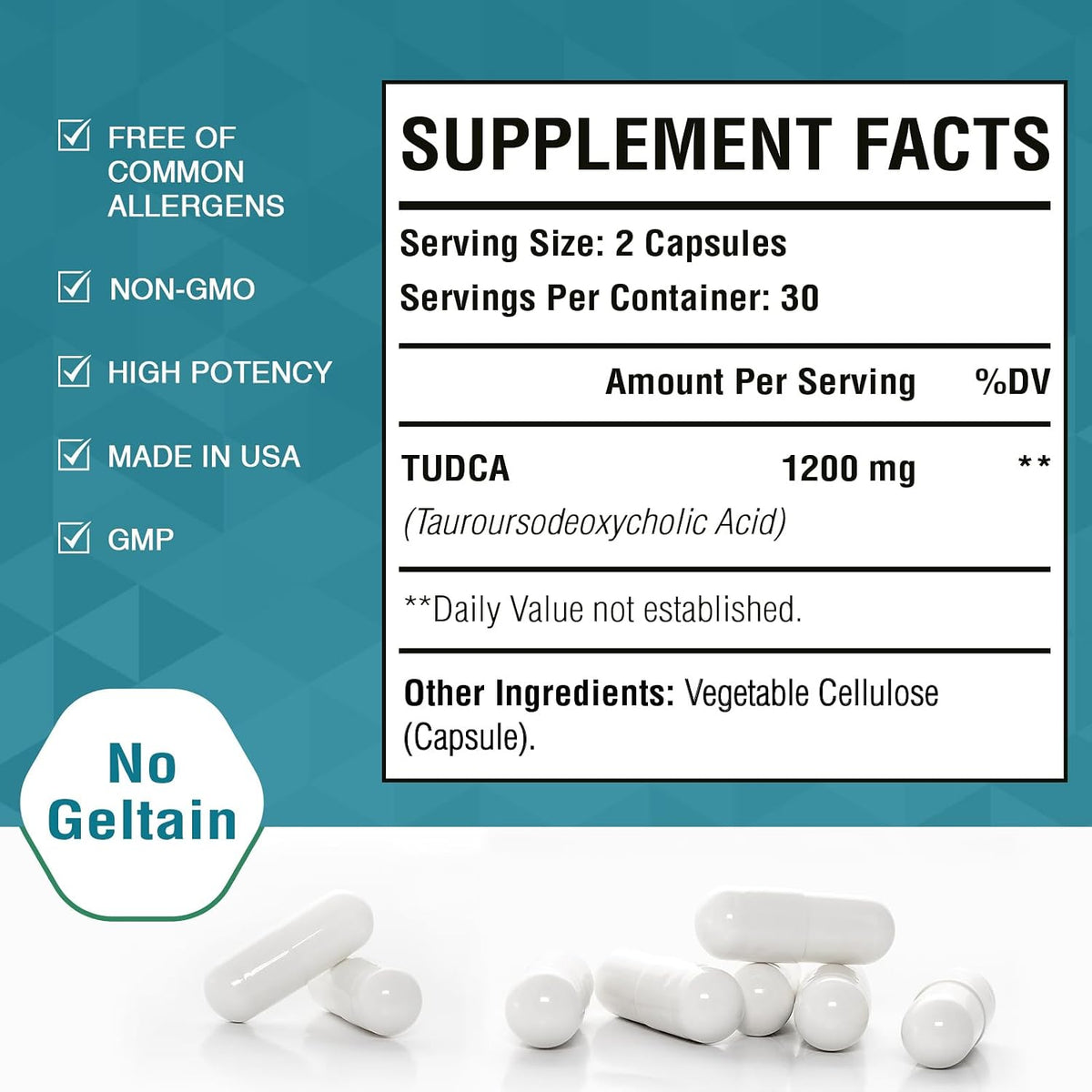 Zingicin TUDCA Supplement 1200mg - 60 Veggie Capsules - görsel 7