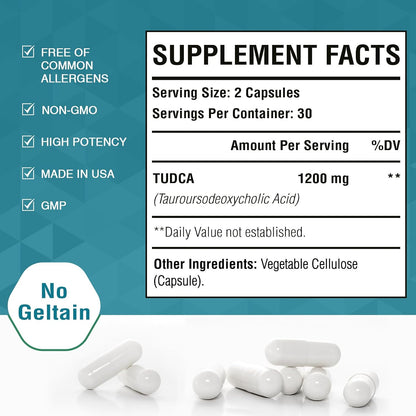 Zingicin TUDCA Supplement 1200mg - 60 Veggie Capsules