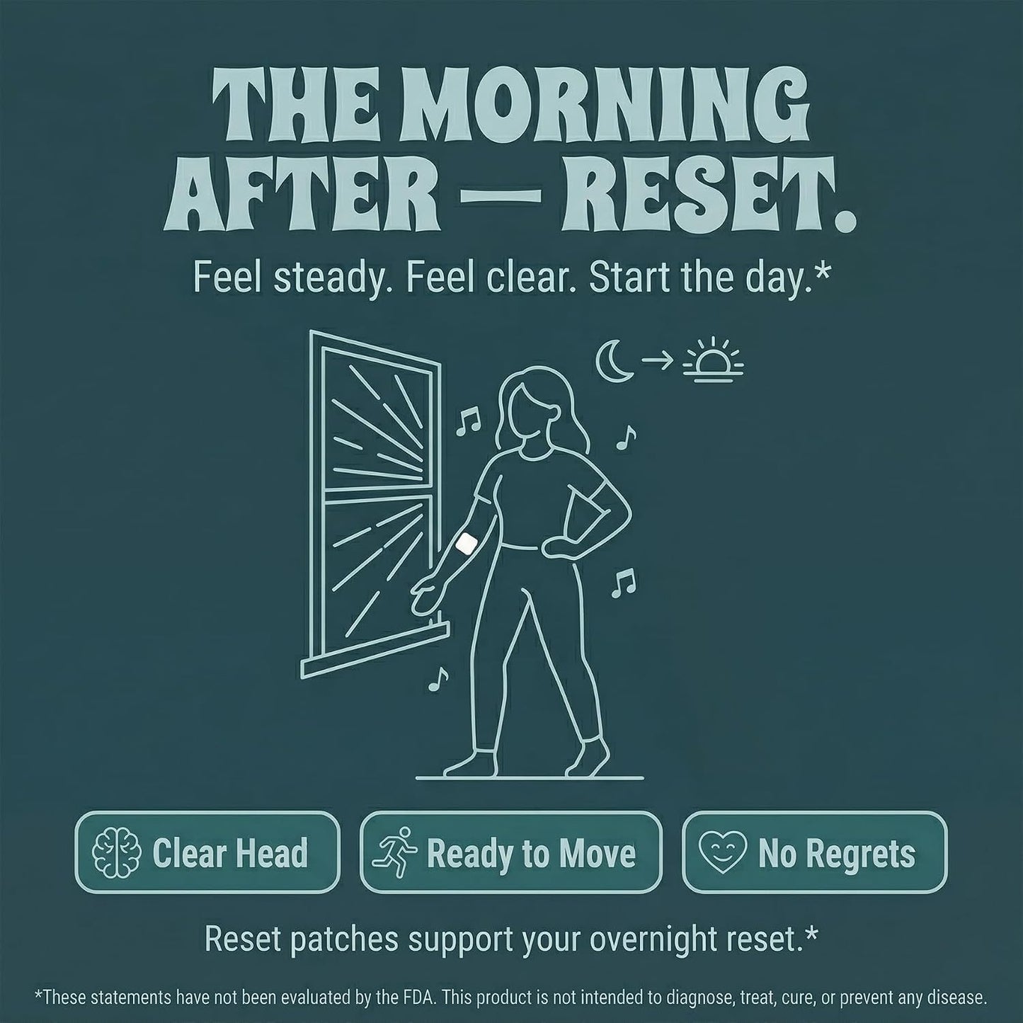 Reset Patches | Social Recovery Support | DHM 500mg Transdermal Patch | 12-Hour Time-Release | Magnesium + Botanical Blend | 60 Patches - görsel 5