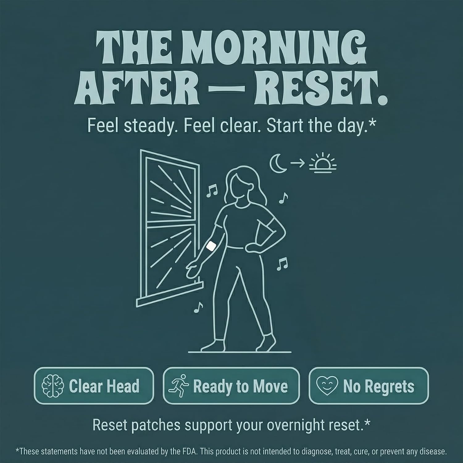 Reset Patches | Social Recovery Support | DHM 500mg Transdermal Patch | 12-Hour Time-Release | Magnesium + Botanical Blend | 60 Patches - görsel 5