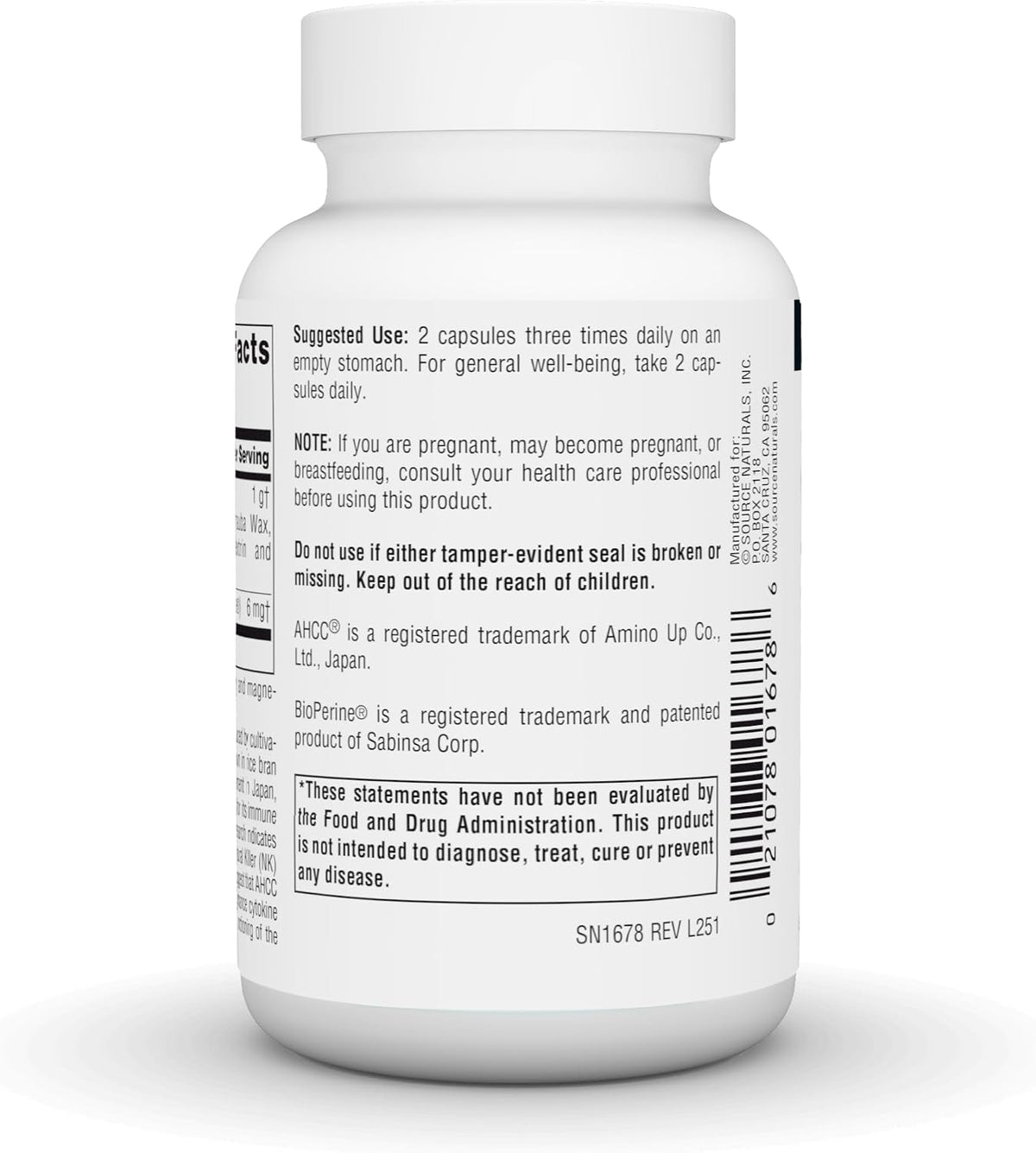 Source Naturals AHCC with Bioperine – 500 mg, 60 Capsules - görsel 4