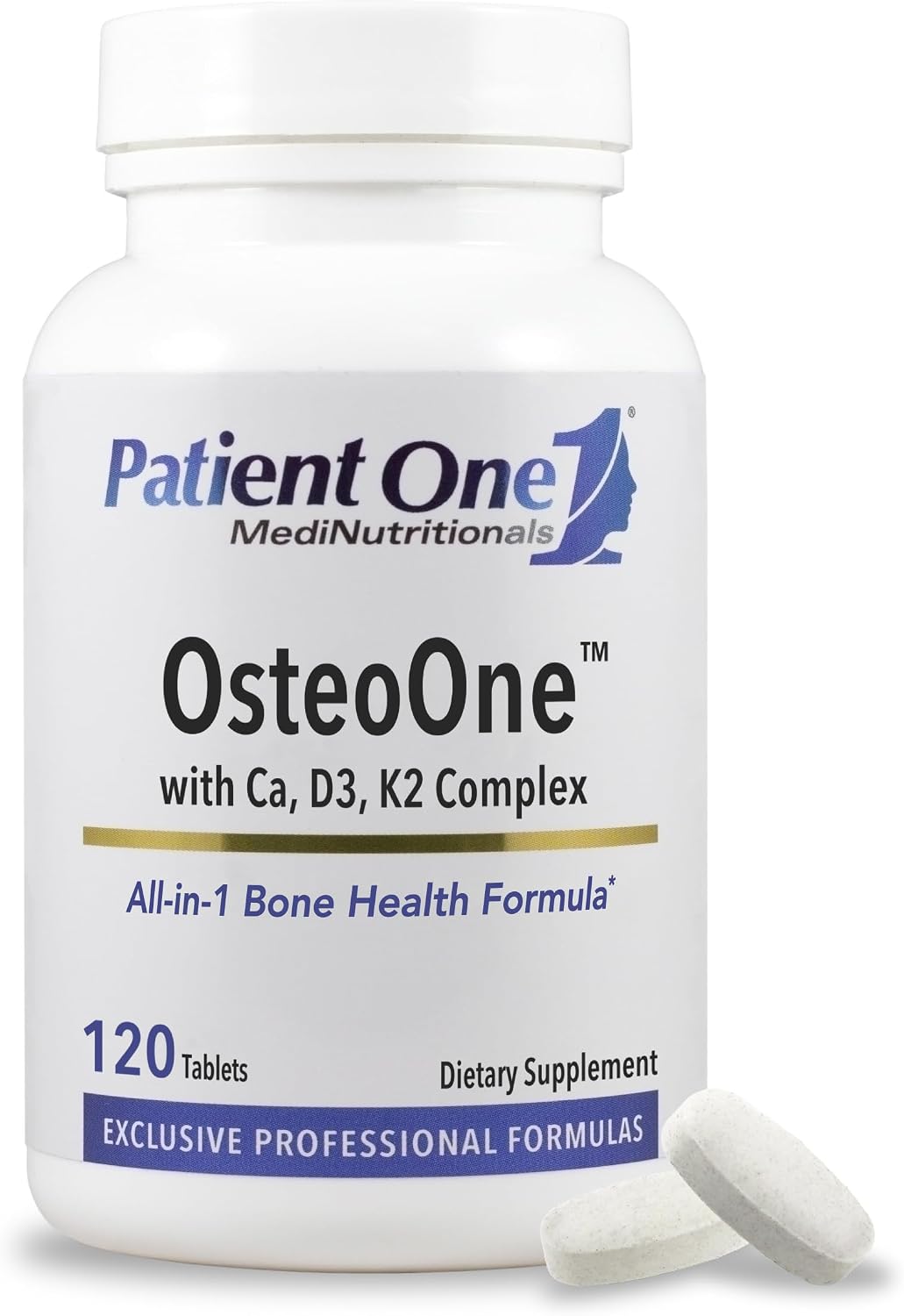 Patient One OsteoOne | Bone Health Supplement with Calcium, D3, K2 | 120 Tablets - görsel 1