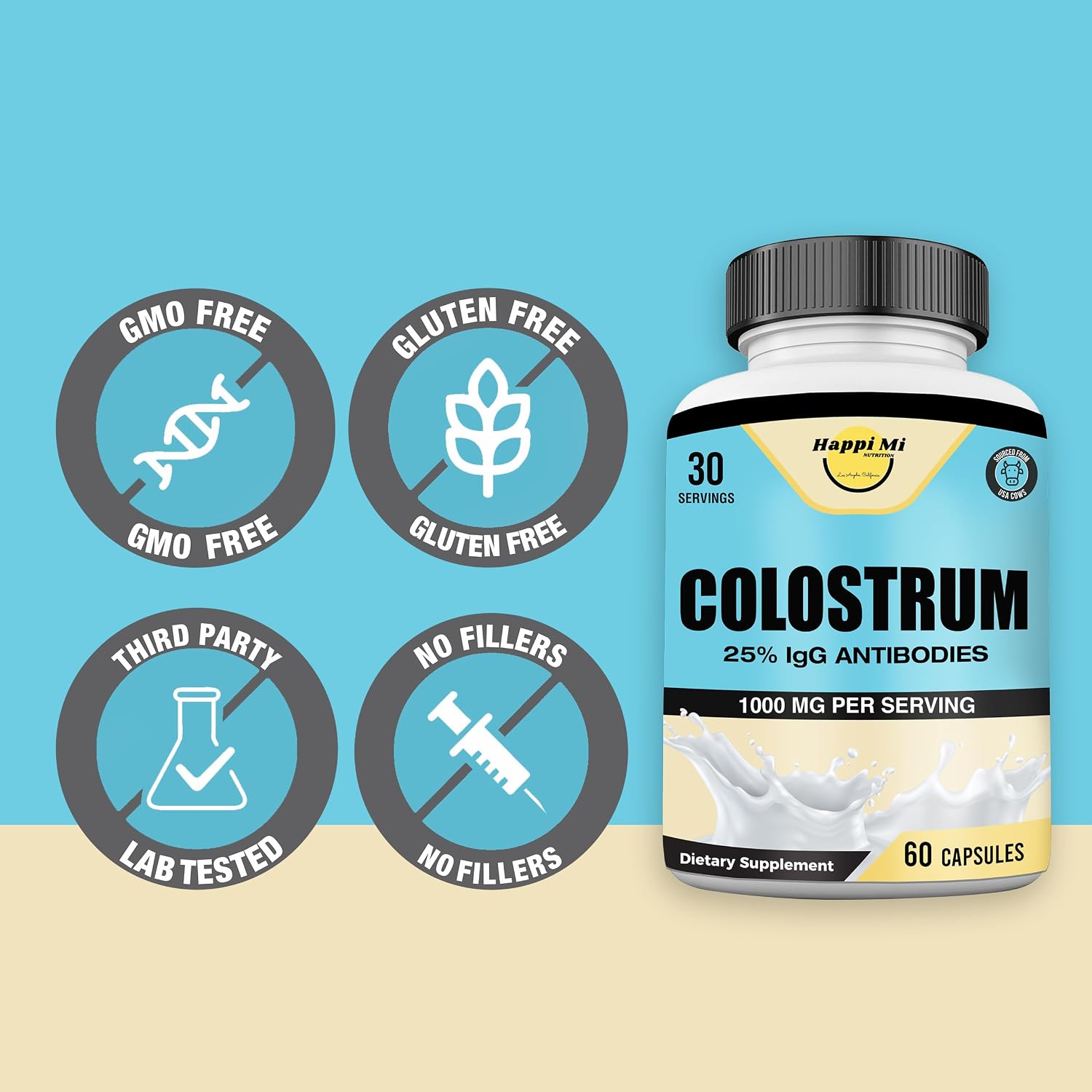 Happi Mi Nutrition Colostrum Capsules 1000mg – Immune & Gut Health, 60 Capsules - görsel 5