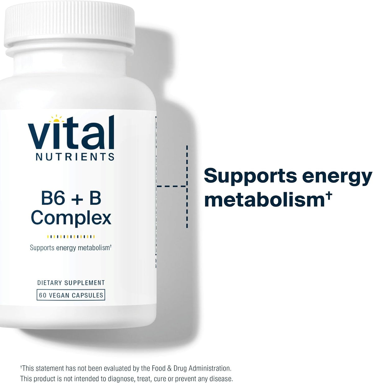 Vital Nutrients Vitamin B6 + B Complex - Vegan Methylated B Vitamins for Energy, Metabolism, Heart Health - High-Potency Vitamin B6 for Hormonal Balance - Gluten, Dairy, Soy Free - 60 Capsules - görsel 7