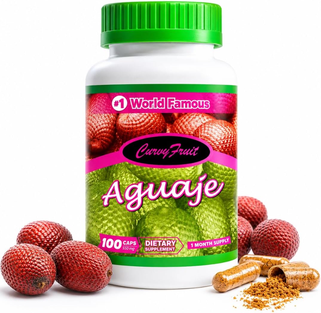 Natural Curves & Hormonal Balance – Aguaje Capsules for Women by CurvyFruit – Bum, Hips & Bust Support – 100 Vegan Capsules – Menopause Support – Made in Peru - görsel 1
