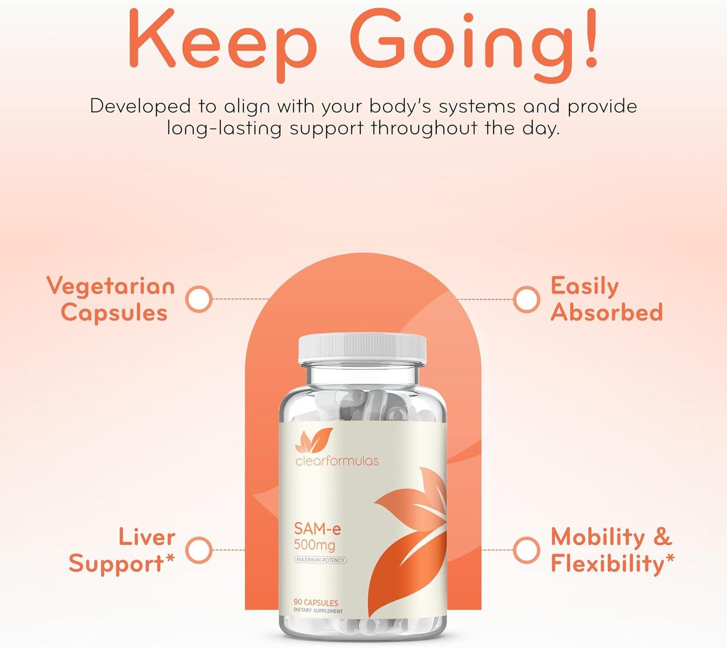 Extra Strength SAMe 500mg – S-Adenosyl-L-Methionine Supplement for Joint and Mood Support (90 Capsules) - görsel 4